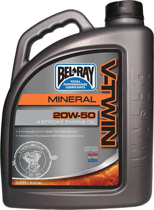 BEL RAY V-TWIN MINERAL ENGINE OIL 20W-50 4L