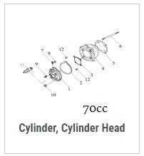 Cylinder , Cylinder Head (70 cc)