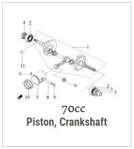 Piston, Crankshaft (70cc)
