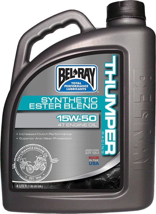 BEL RAY THUMPER SYNTHETIC ESTER BLEND 4T ENGINE OIL 15W-50 4L